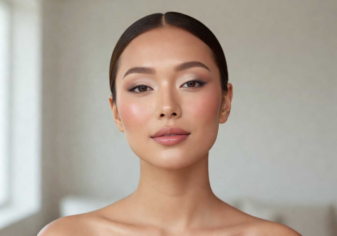 Aesthetic makeup look natural beauty