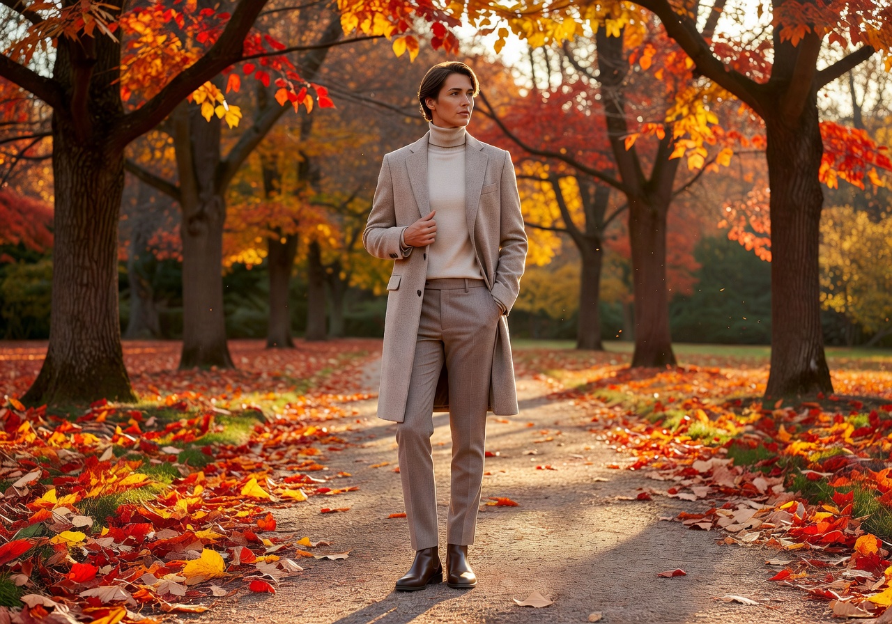 Autumn fashion neutral coat outfit