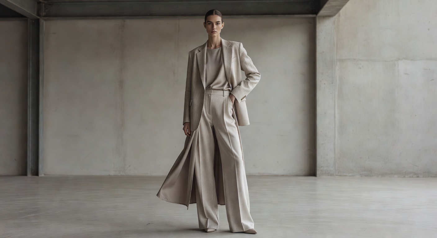 Fashion editorial neutral tones model