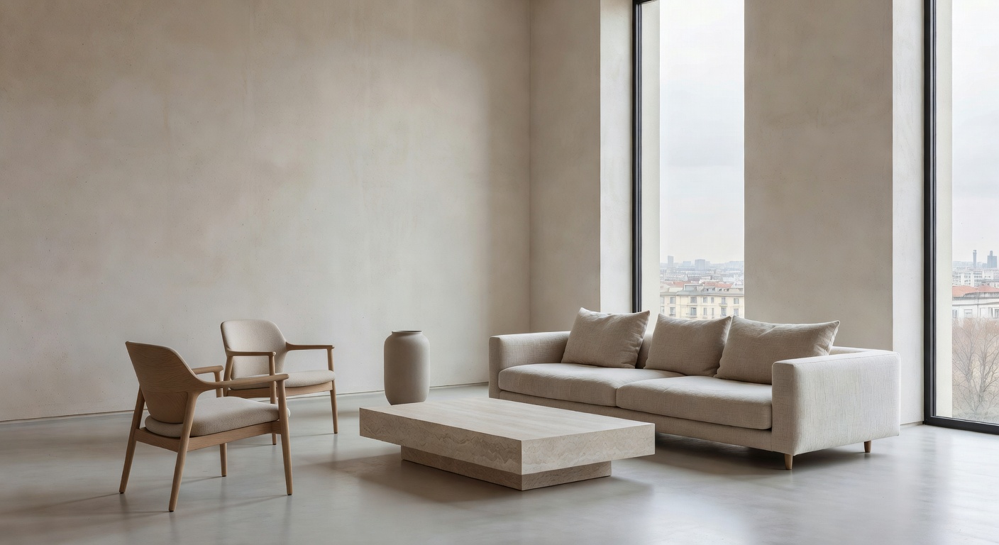 Milan editorial neutral aesthetic interior