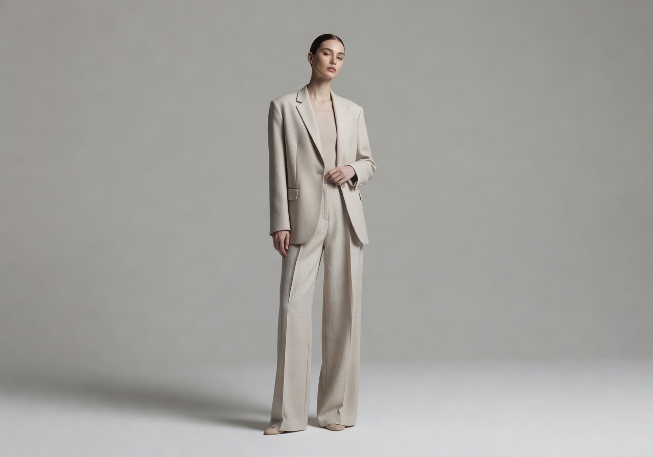 Minimal neutral outfit fashion editorial quiet luxury