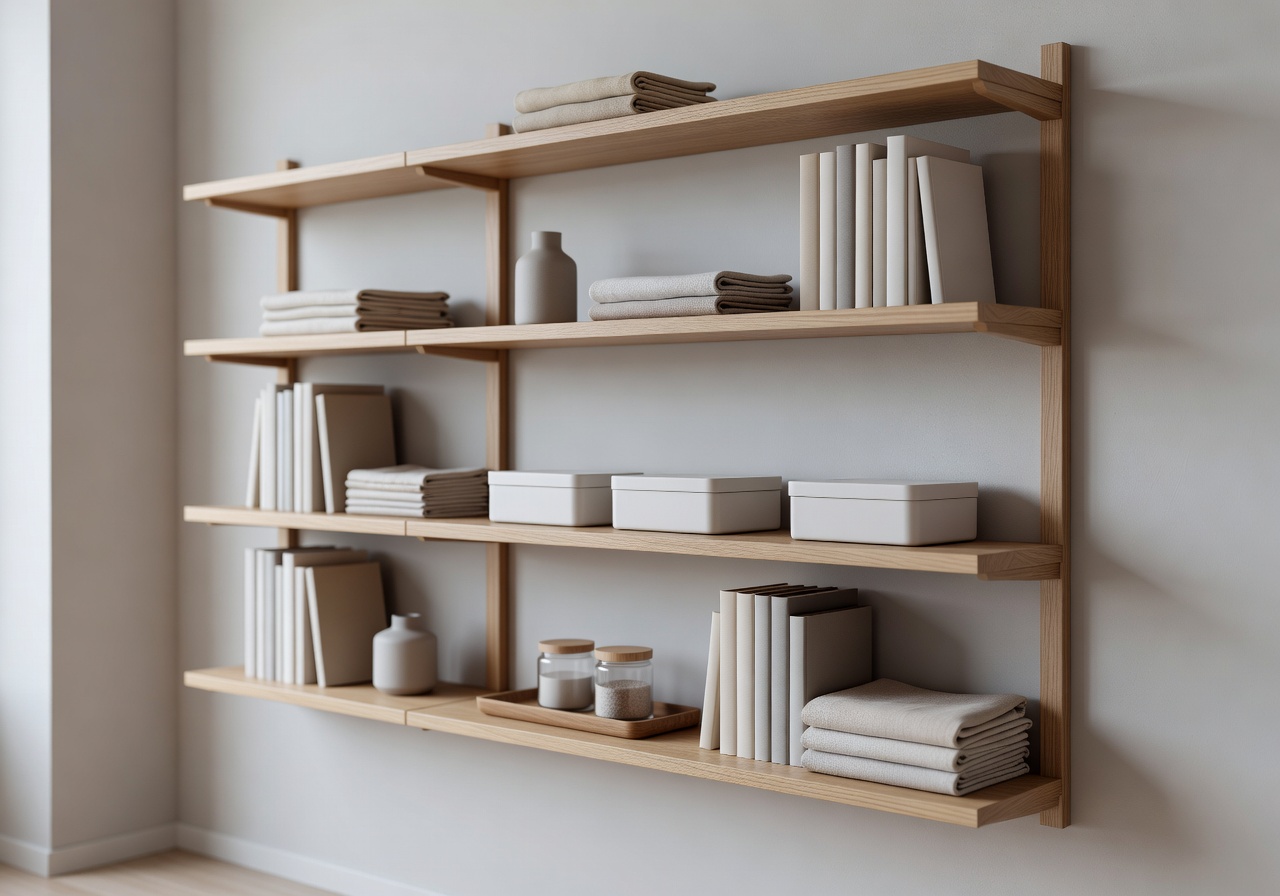 Small space organization modern shelf design