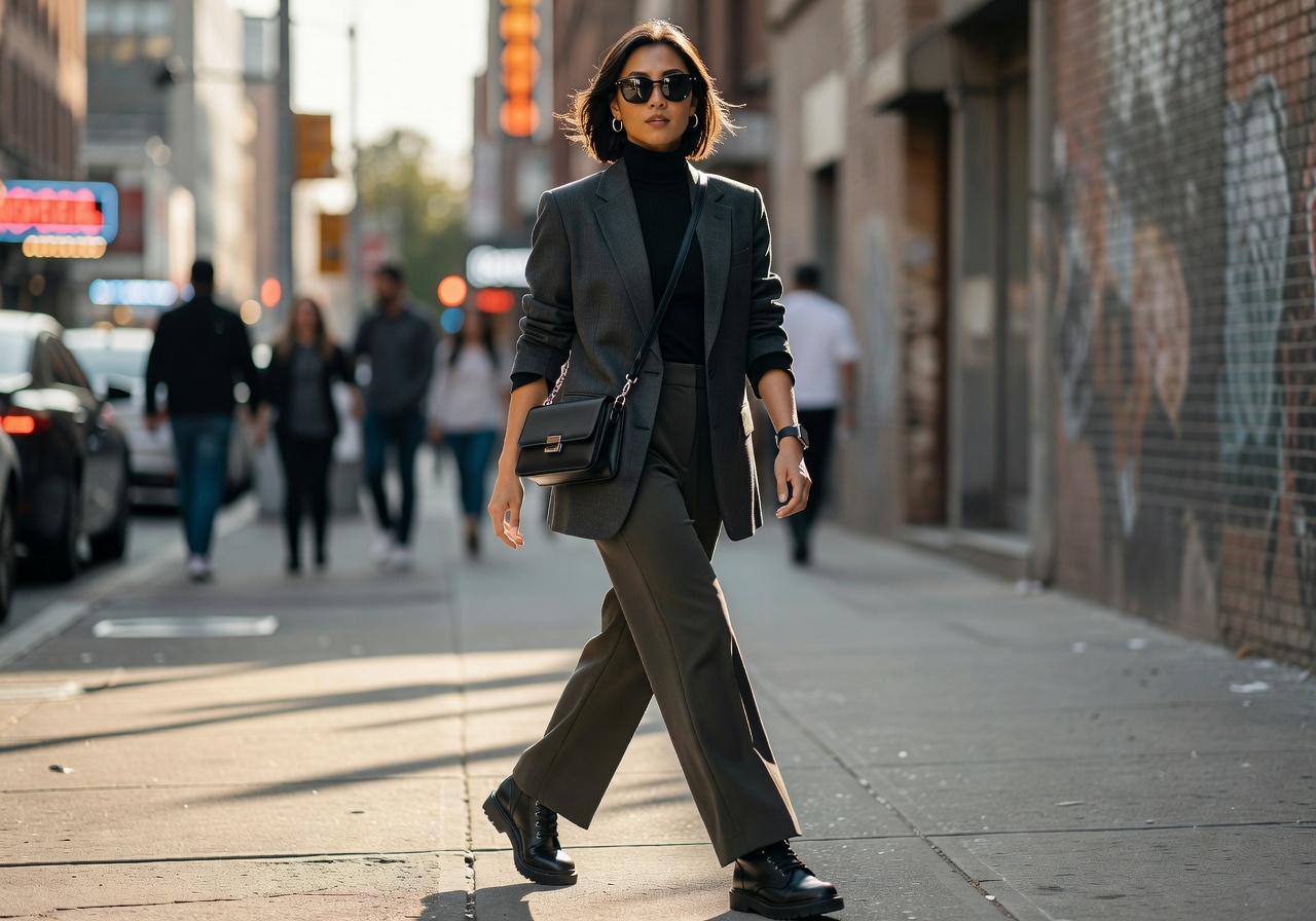 Street fashion styling with modern accessories elevated